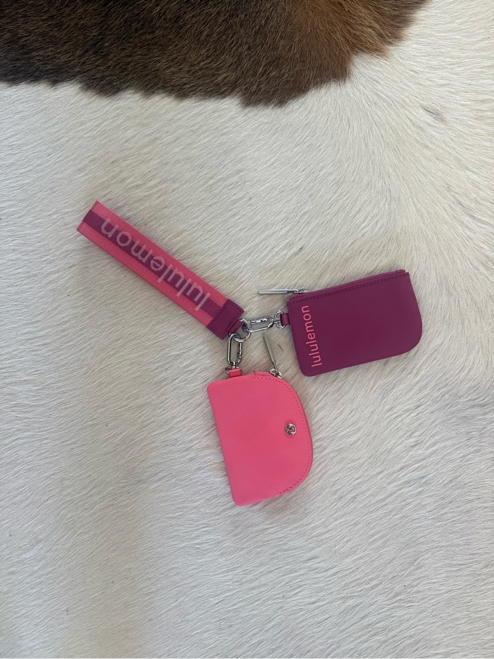 lululemon athletica Pink and Magenta Key & Card Holder Set